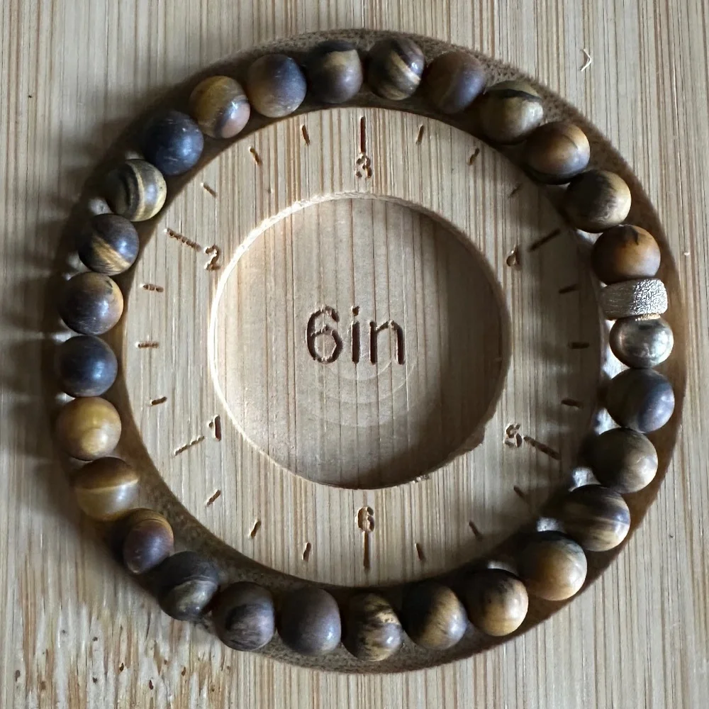 Matte 6mm Tiger Eye Stretch Bracelet w/ 14k Gold Filled Spacers